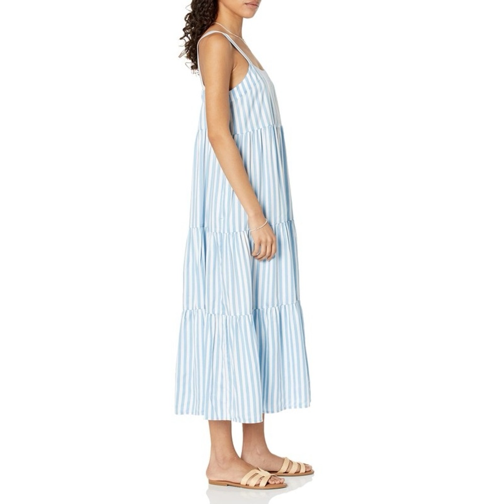 The Drop Women's Britt Tiered Maxi Tent Dress, Blue Bell Stripe - Picture 3 of 8